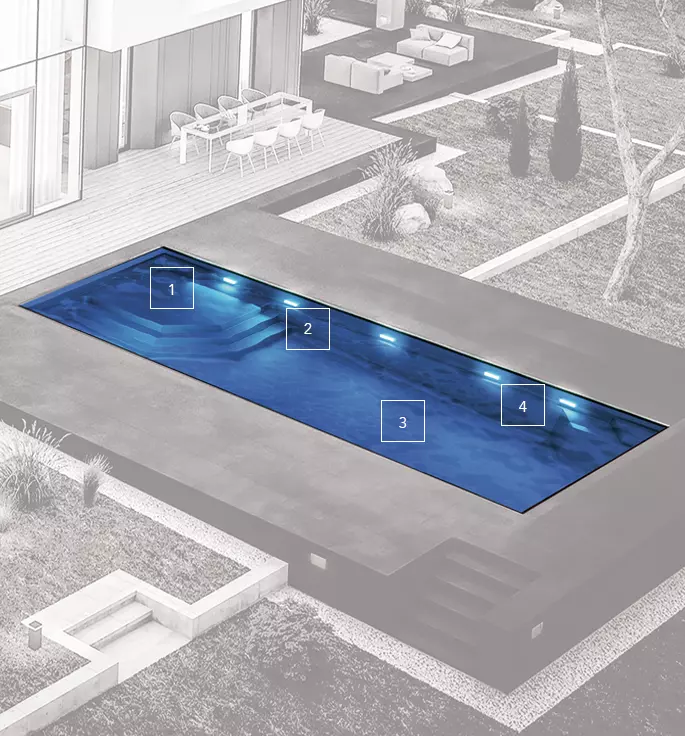 The Vogue fiberglass pool : features overview