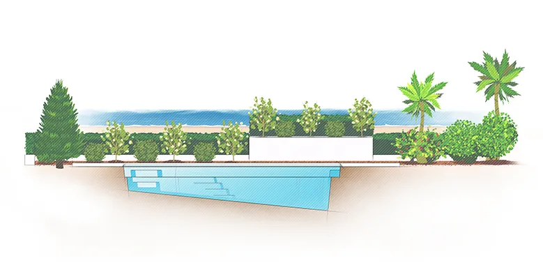 Aviva Pools The Aria fiberglass pool profile