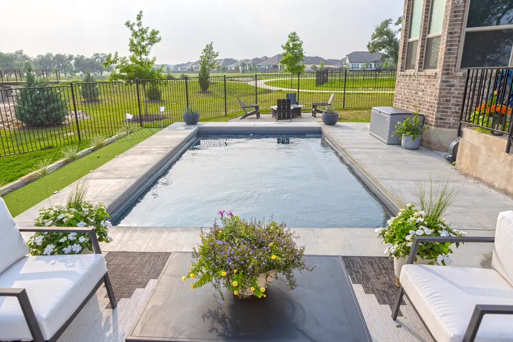 A fiberglass backyard pool: fun for the whole family