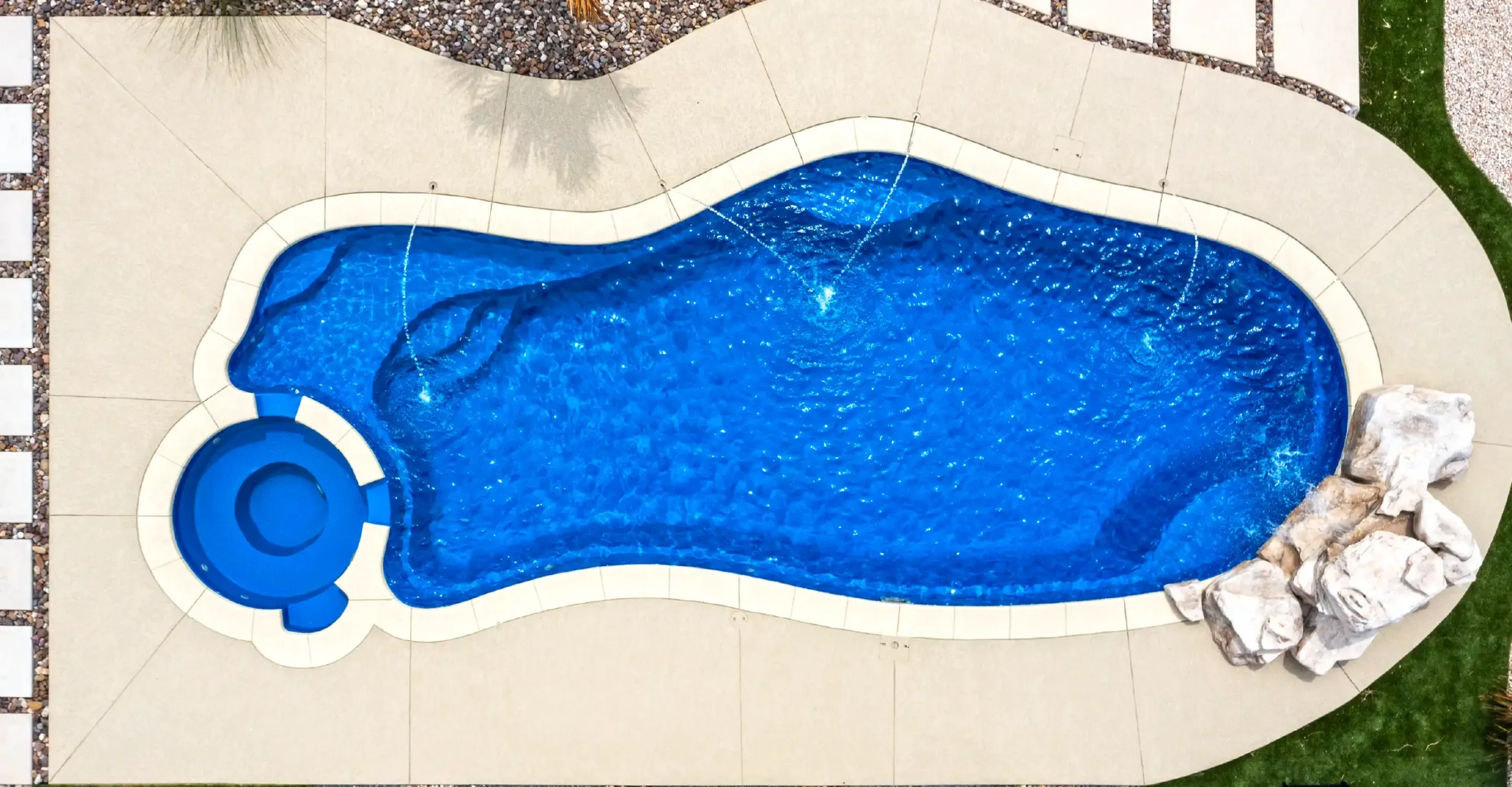 Intrigue Aquapools install contractor fiberglass pools San Antonio, Tx. 78247. In ground pool with discount special prices from Aviva Pools.