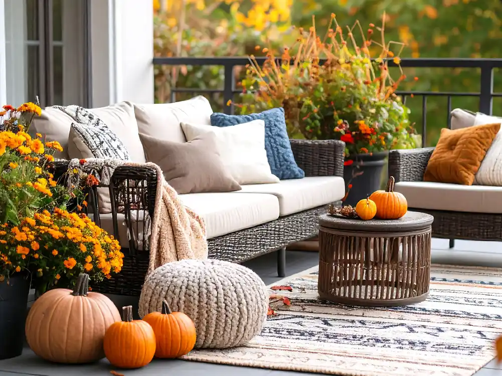 Design a Fall-Themed Outdoor Living Space around Your Pool