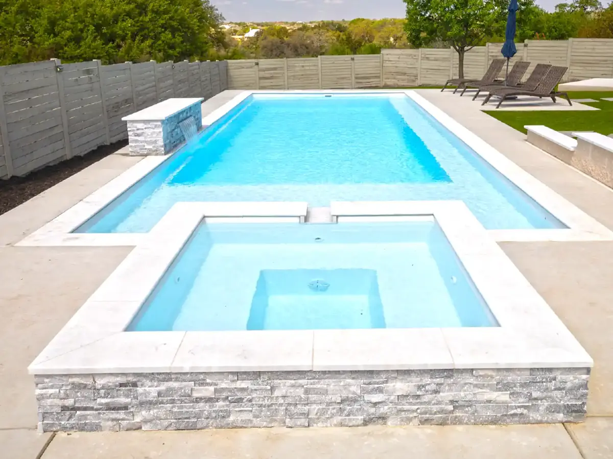 The Apex 40 swimming pool from Aviva Pools in Santorini Sky